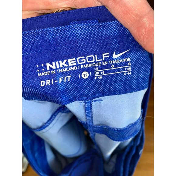 Nike Golf Womens Dri-Fit Blue Skort Size 12 With Plaid Tie Waist For Sports & Ca - Picture 3 of 8